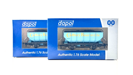 DAPOL 00 GAUGE - 4F-034-001 - CADBURY BOURNVILLE 21T HOPPER WAGON NO.156 X 2