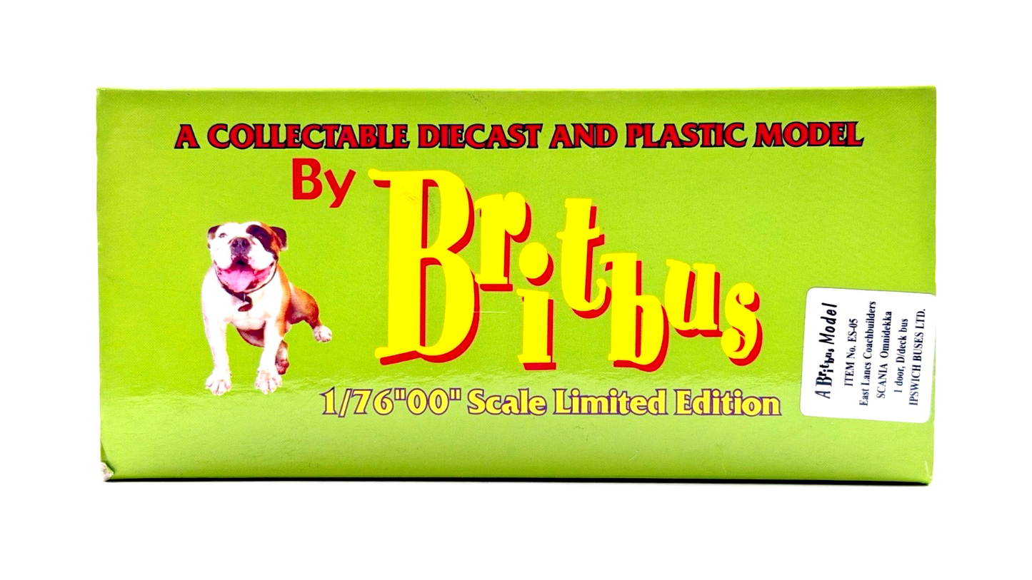 BRITBUS ES-05 - 1/76 SCALE - SCANIA OMNIDEKKA IPSWICH BUSES LTD - (DAMAGED)