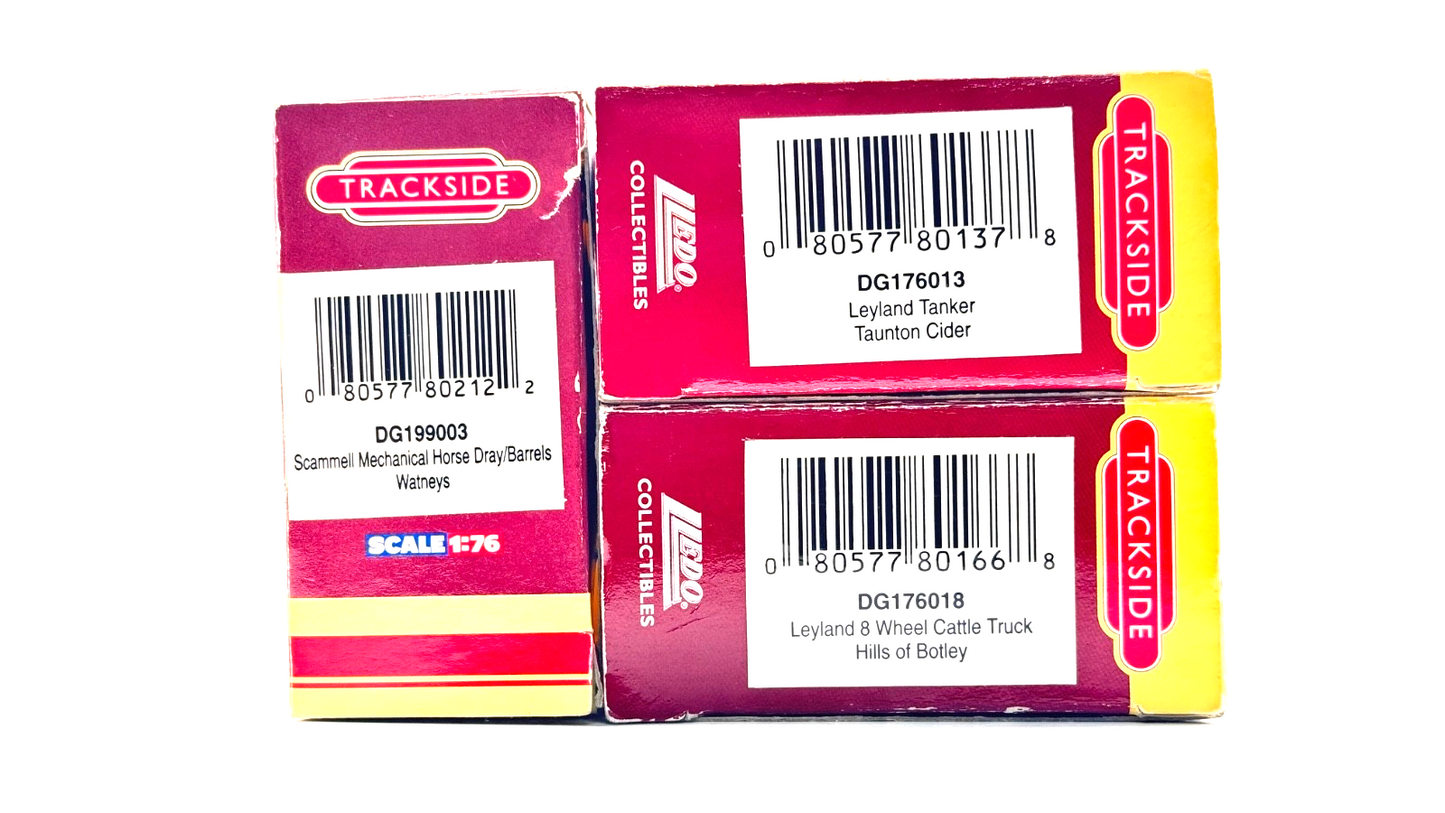 TRACKSIDE 1/76 SCALE - TAUNTON CIDER TANKER HILLS OF BOTLEY CATTLE WATNEYS X 3