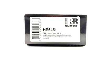 RIVAROSSI HO SCALE - HR6451 - DRB RAILWAY GUN "K5" CAMOUFLAGE LIVERY GREEN BROWN