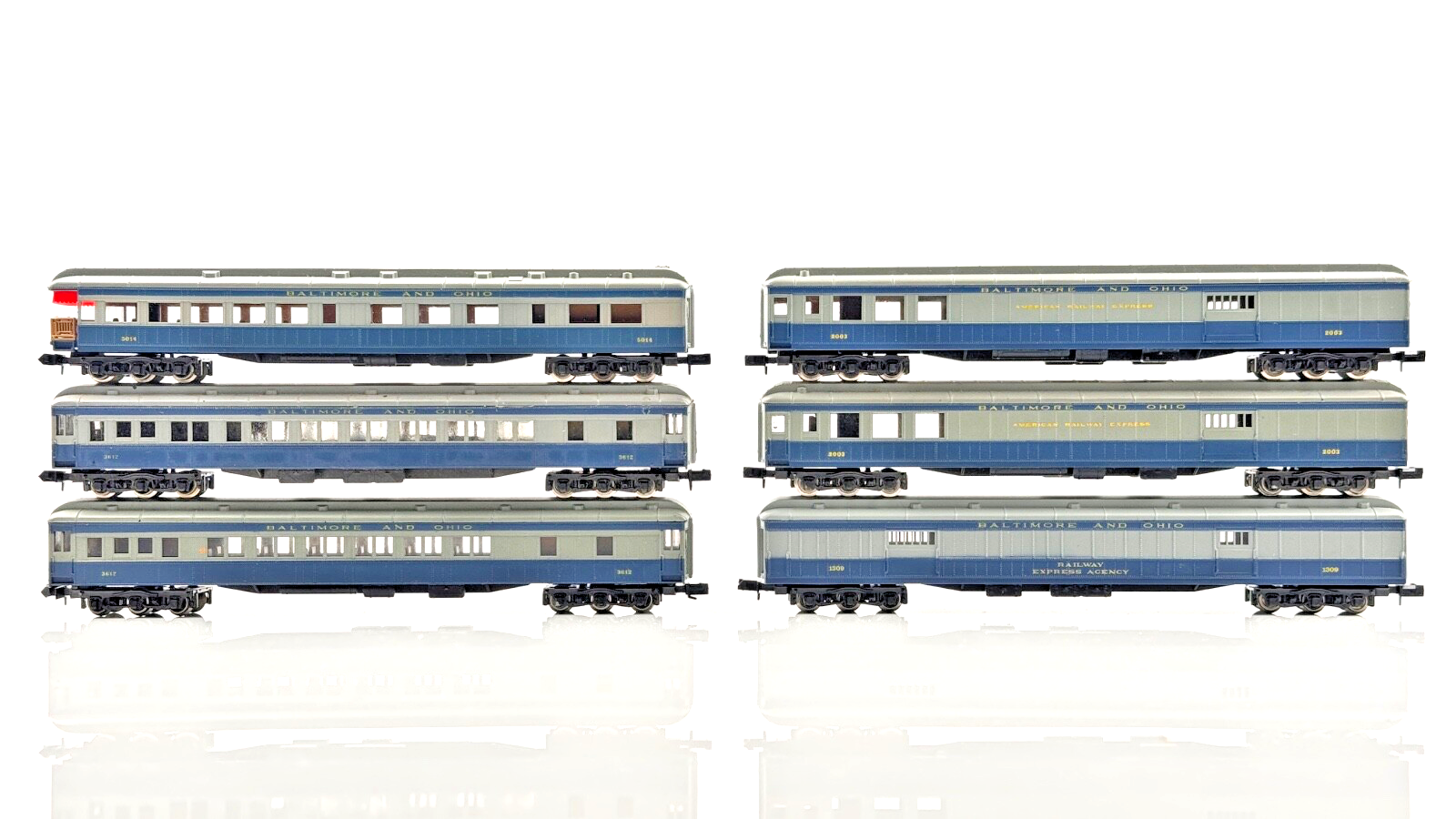 ATLAS/RIVAROSSI N GAUGE - RAKE OF 6 BALTIMORE & OHIO PASSENGER COACHES - UNBOXED