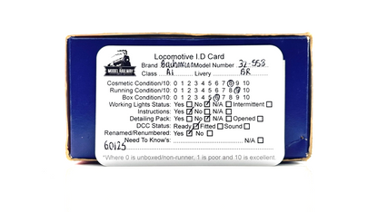 BACHMANN 00 GAUGE - 32-558 - CLASS A1 60125 SCOTTISH UNION BR GREEN EARLY EMBLEM