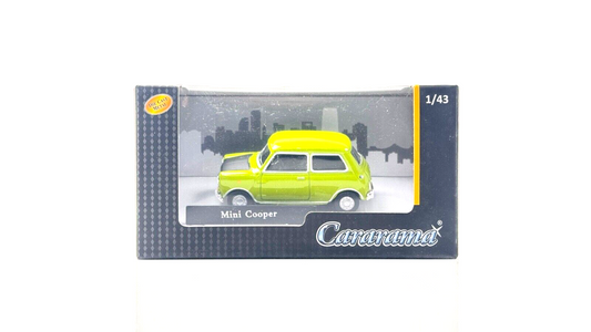 CARARAMA 1/43 SCALE - MINI COOPER GREEN/BLACK (MR BEAN) - BOXED