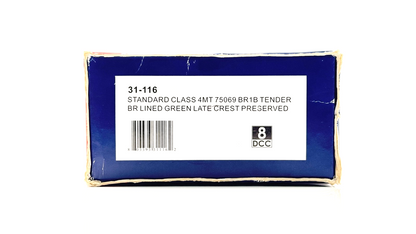 BACHMANN 00 GAUGE - 31-116 - STANDARD CLASS 4MT 75069 BR1B TENDER BR LINED GREEN