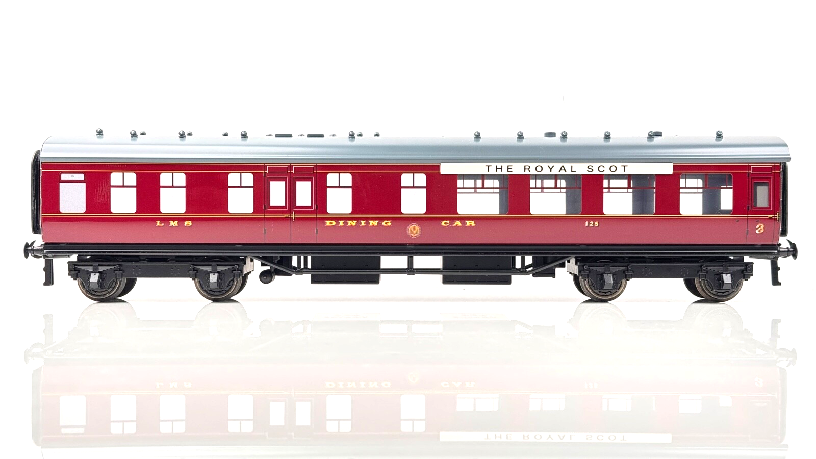 ACE TRAINS O GAUGE - C18-D - LMS MAROON DINING CAR COACH 125 - BOXED