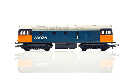 LIMA 00 GAUGE - CLASS 33 DIESEL 33025 LARGE LOGO BLUE YELLOW - BOXED