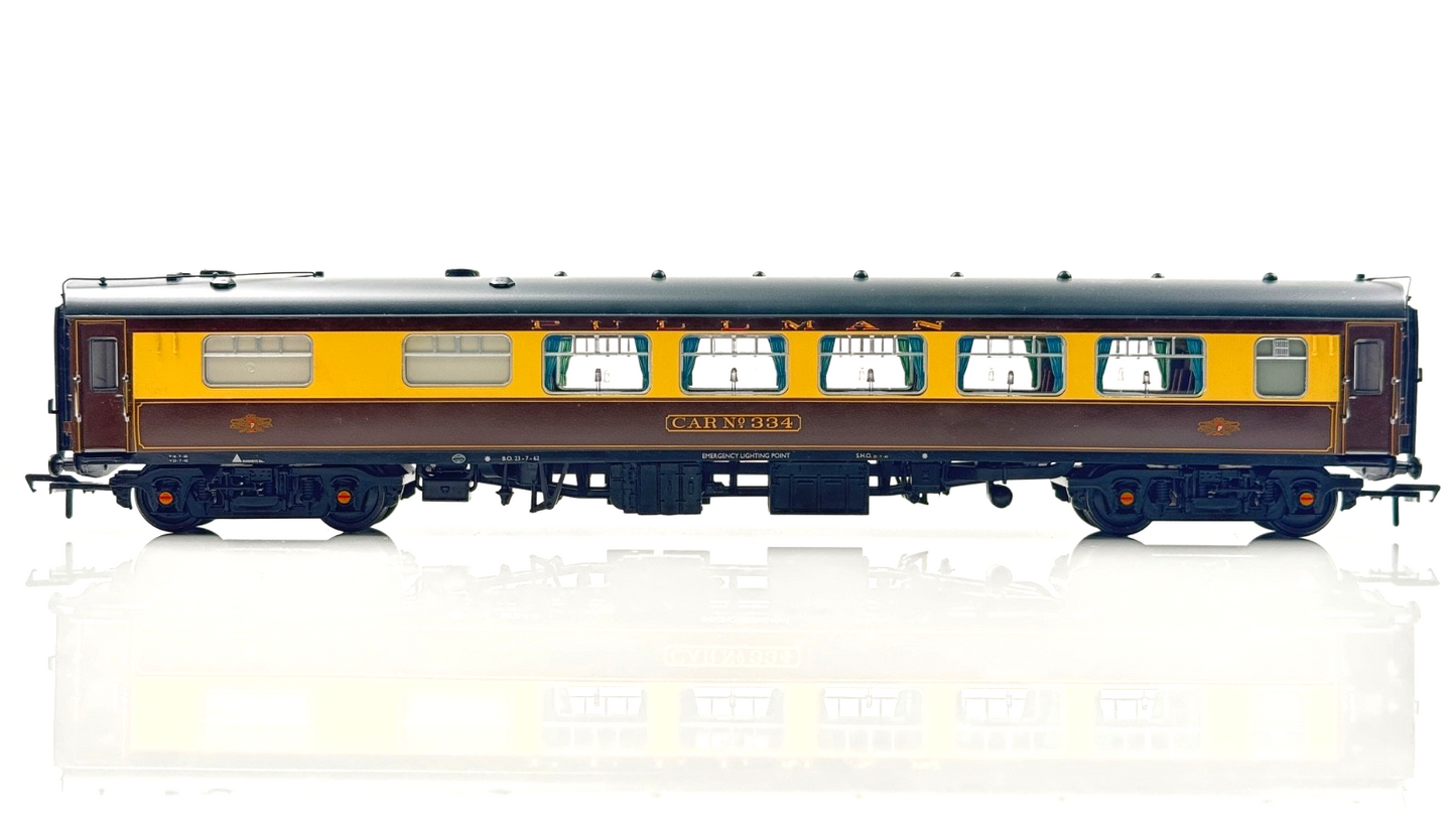 BACHMANN 00 GAUGE - BR MK1 PULLMAN UMBER CREAM COACHES CAR NO.334 AMETHYST UB