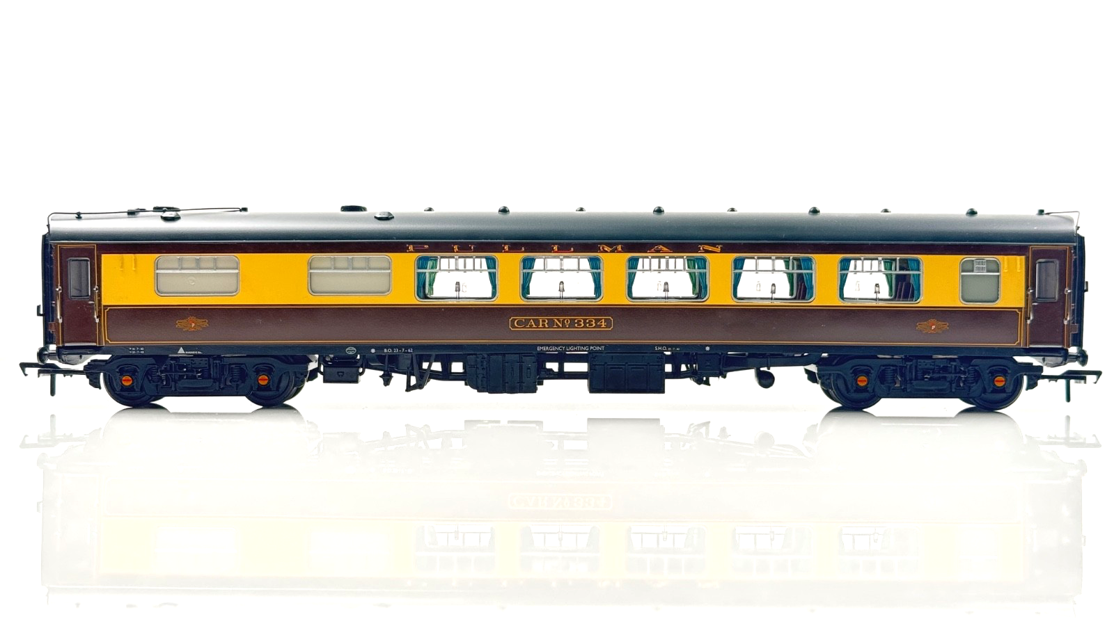 BACHMANN 00 GAUGE - BR MK1 PULLMAN UMBER CREAM COACHES CAR NO.334 AMETHYST UB
