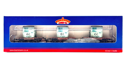 BACHMANN 00 GAUGE - 37-981 - SET OF BR BAUXITE CONFLATS AF CONTAINERS LIGHT BLUE