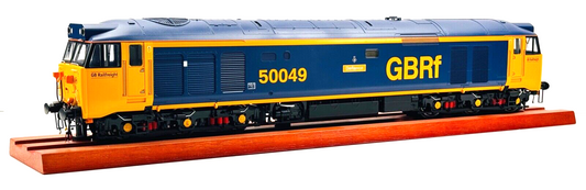 HELJAN O GAUGE - 4028 - CLASS 50 DIESEL 50049 GBRF RAILFREIGHT 'DEFIANCE' BOXED