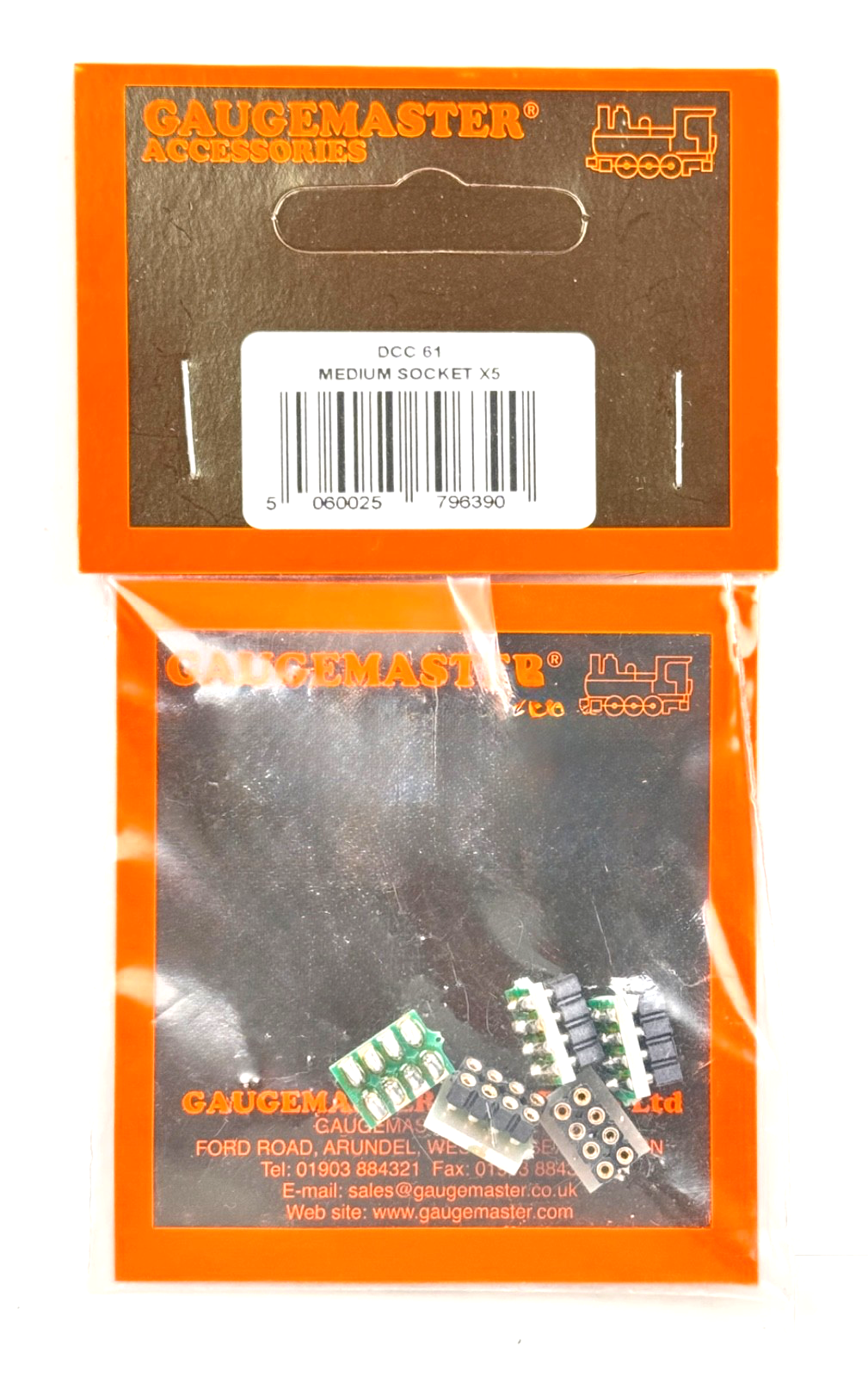 GAUGEMASTER DCC 61 MEDIUM SOCKET X 5 - SEALED CARDED PACK - NEW