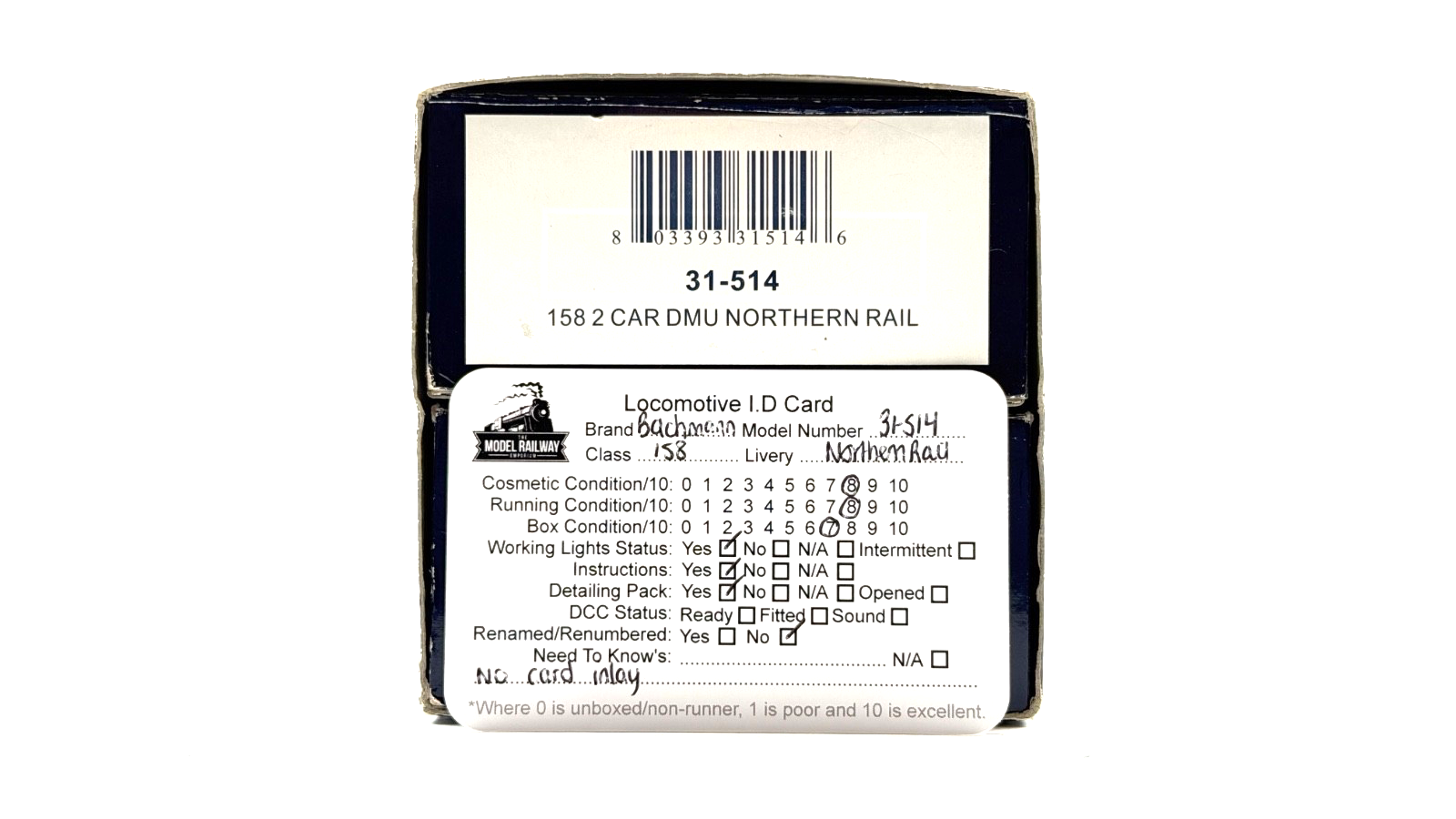 BACHMANN 00 GAUGE - 31-514 - CLASS 158 DMU 2 CAR NORTHERN RAIL - BOXED