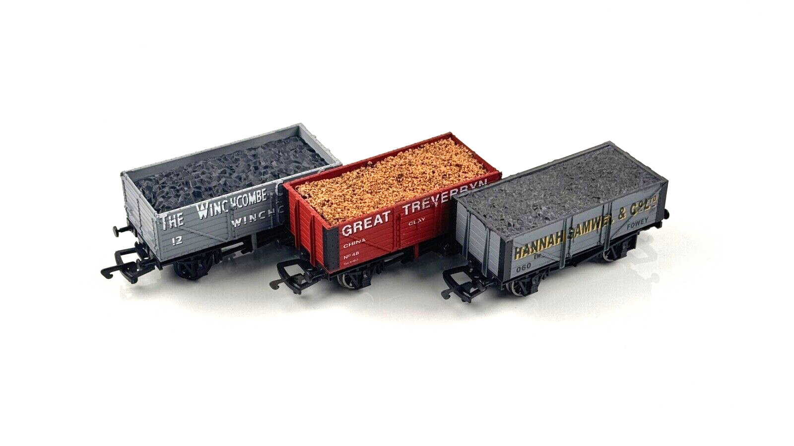 DAPOL 00 GAUGE - WINCHCOMBE COAL HANNAH SAMWEL GREAT TREVERBYN WAGONS X 3