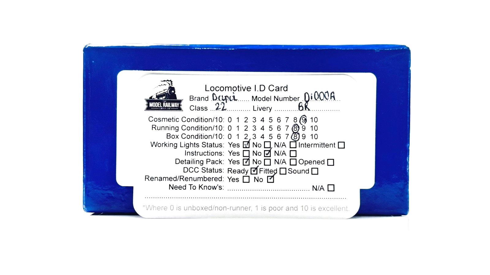 DAPOL 00 GAUGE - D1000A - CLASS 22 DIESEL BR BLUE 6326 FULL YELLOW ENDS - BOXED