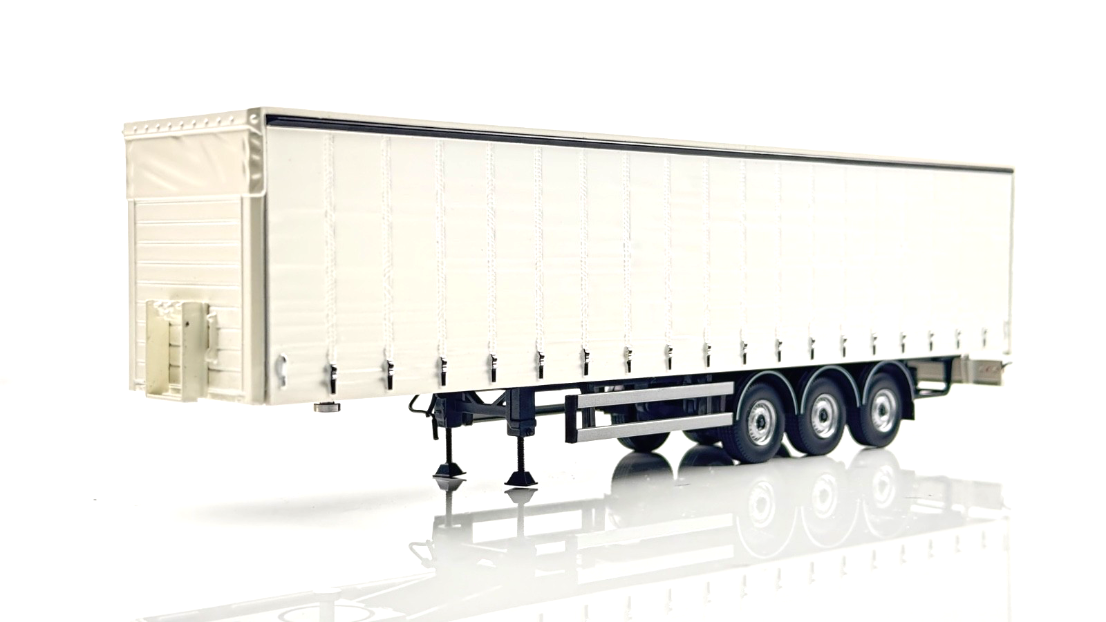 TEKNO 1/50 SCALE - 63366 - 3 AXLE CURTAINSIDE SEMI TRAILER PLAIN WHITE BOXED