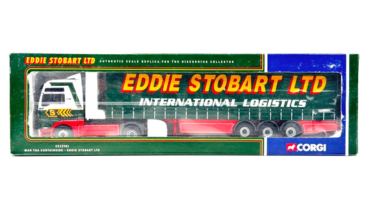 CORGI 1/50 SCALE - CC13401 - MAN TGA CURTAINSIDE EDDIE STOBART LTD LORRY - BOXED