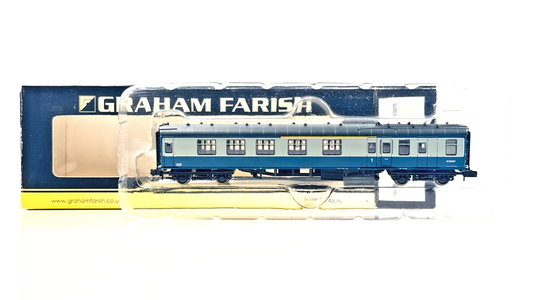 GRAHAM FARISH N GAUGE - 374-085A - MK1 BCK BRAKE CORRIDOR COMPOSITE BR BLUE GREY