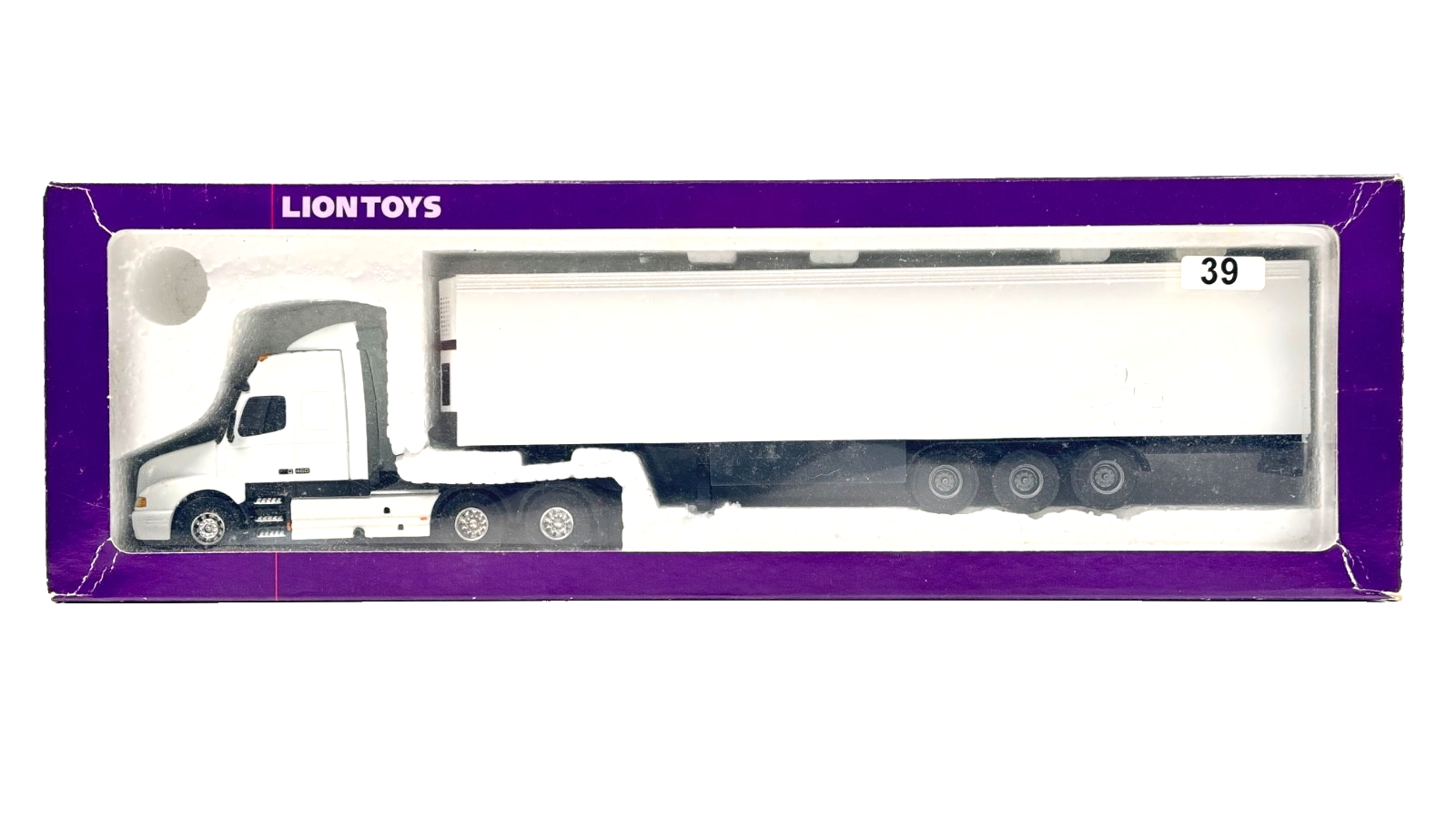LION TOYS 1/50 SCALE - VOLVO 460 GLOBETROTTER TRACTOR & WHITE TRAILER - BOXED