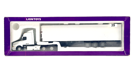 LION TOYS 1/50 SCALE - VOLVO 460 GLOBETROTTER TRACTOR & WHITE TRAILER - BOXED