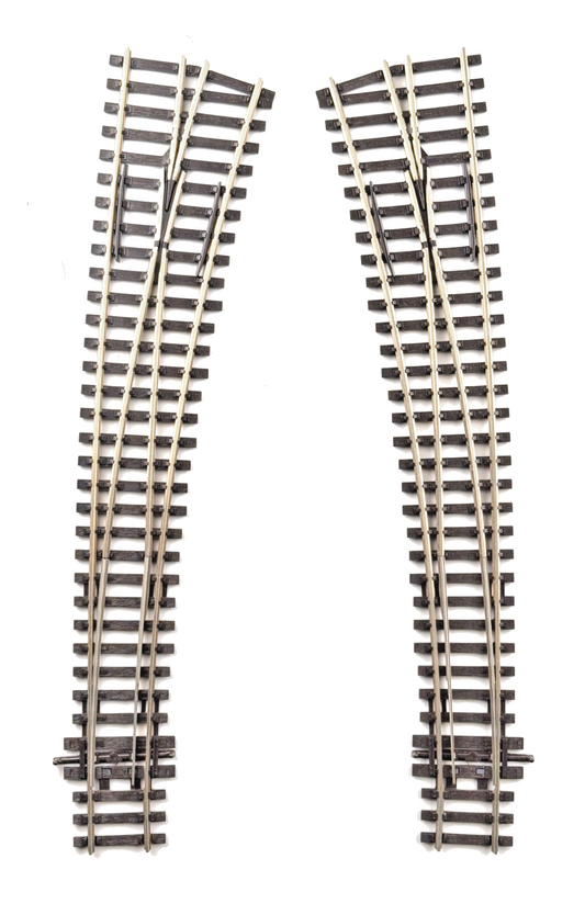PECO 00 GAUGE - PAIR OF LEFT & RIGHT HAND LARGE RADIUS CURVED TURNOUTS - UNBOXED