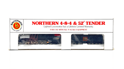 BACHMANN N GAUGE - 58066 - BURLINGTON NORTHERN 4-8-4 52' TENDER LOCOMOTIVE BOXED