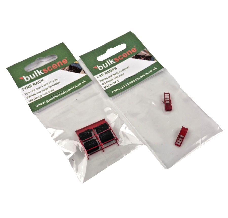 GOODWOOD SCENICS 00 GAUGE - TYRE TRACK & CAR RAMPS SEALED ACCESSORIES