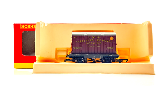 HORNBY 00 GAUGE - R6241A - LMS CONFLAT & CONTAINER 4758 - BOXED NQP