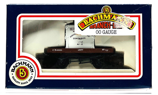 BACHMANN 00 GAUGE - 33-952 - 1 PLANK WAGON W/SMALL CONTAINER BR MIDLAND - BOXED