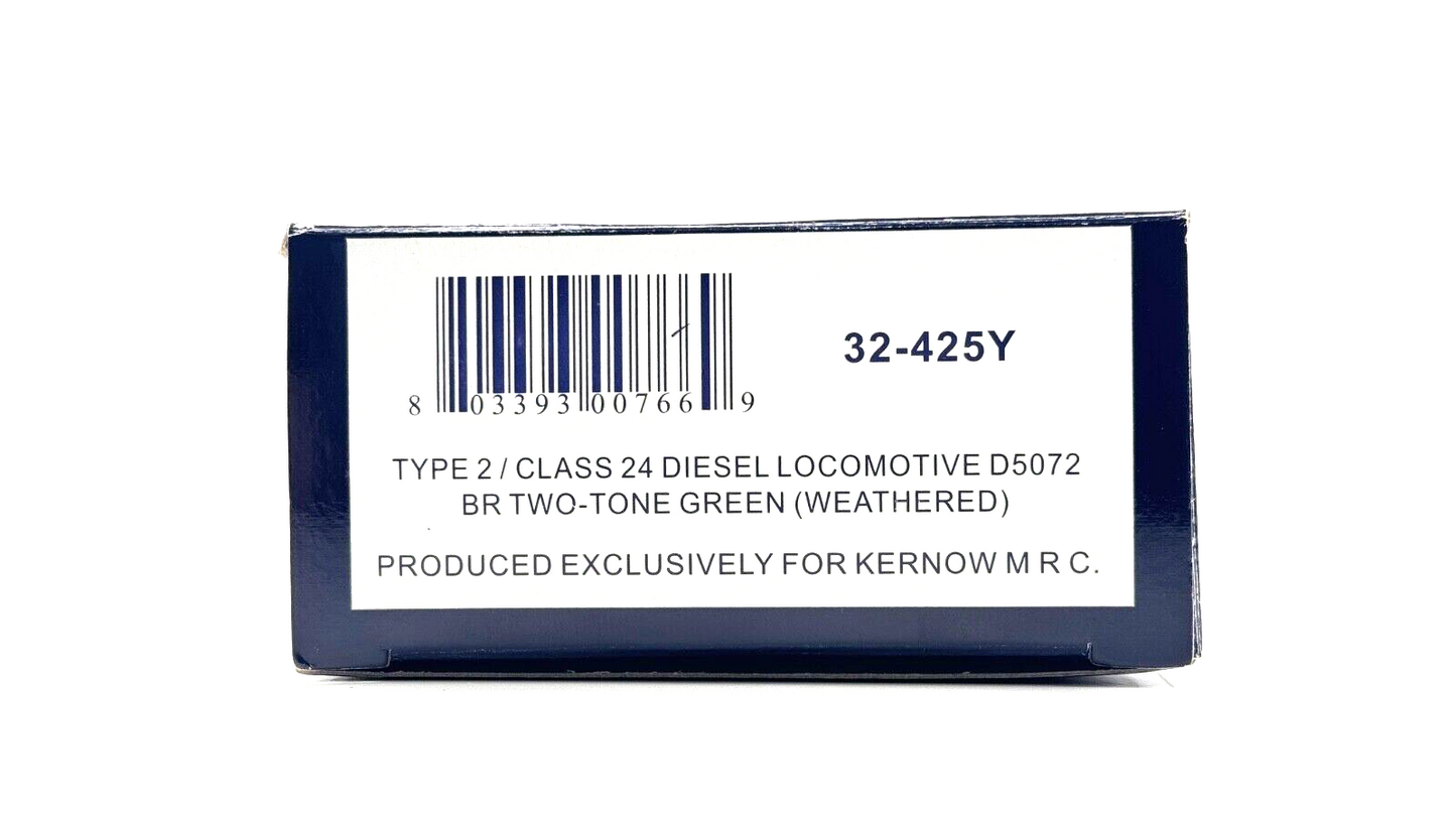 BACHMANN 00 GAUGE - 32-425Y - CLASS 24 DIESEL TYPE 2 D5072 BR GREEN KERNOW MRC