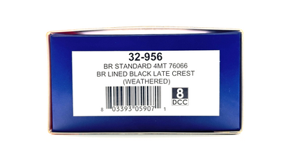 BACHMANN 00 GAUGE - 32-956 - BR STANDARD 4MT 76066 BR LINED BLACK LATE WEATHERED