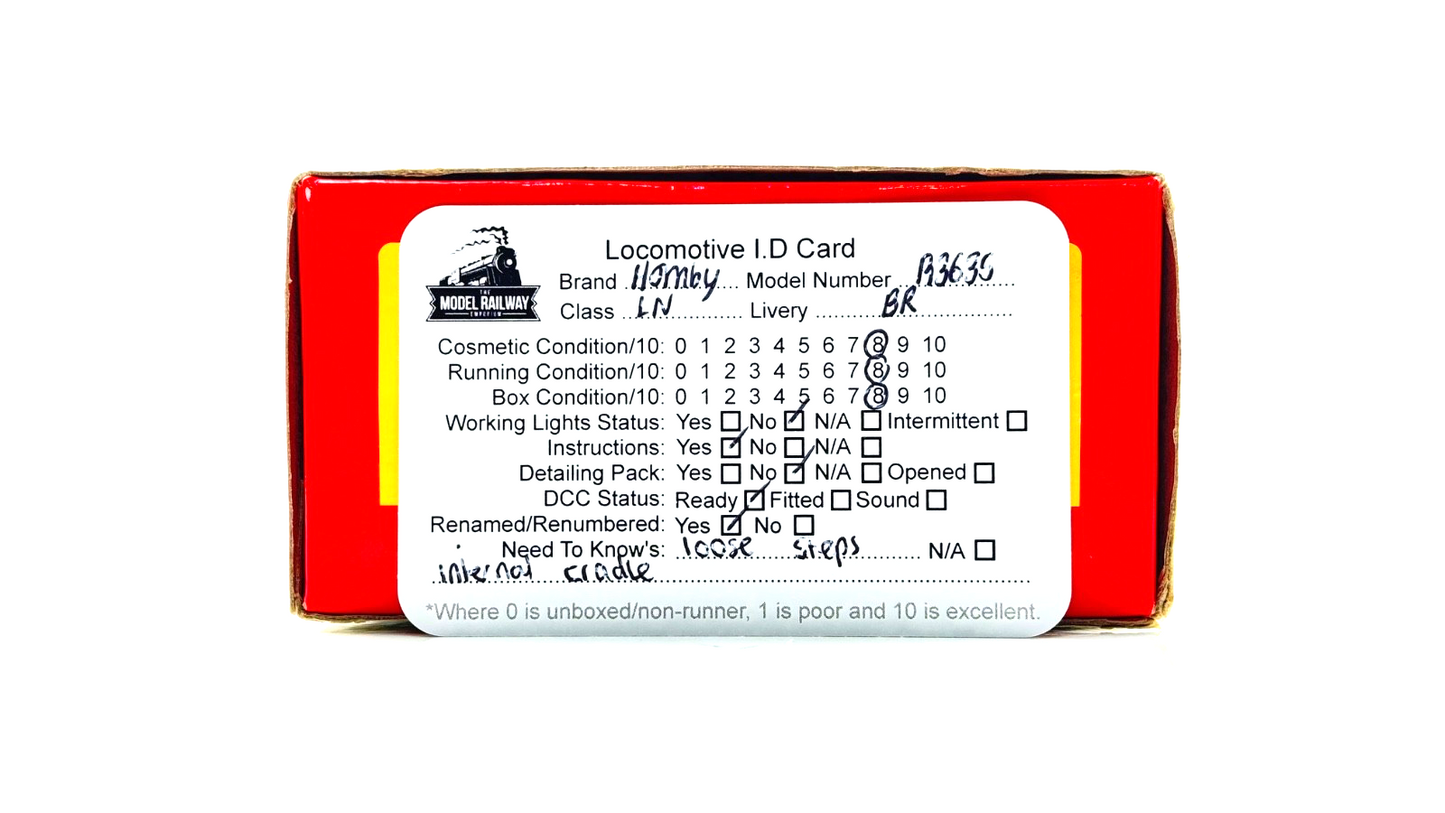 HORNBY 00 GAUGE - R3635 - BR EARLY LORD NELSON CLASS 30850 RENAMED RENUMBERED