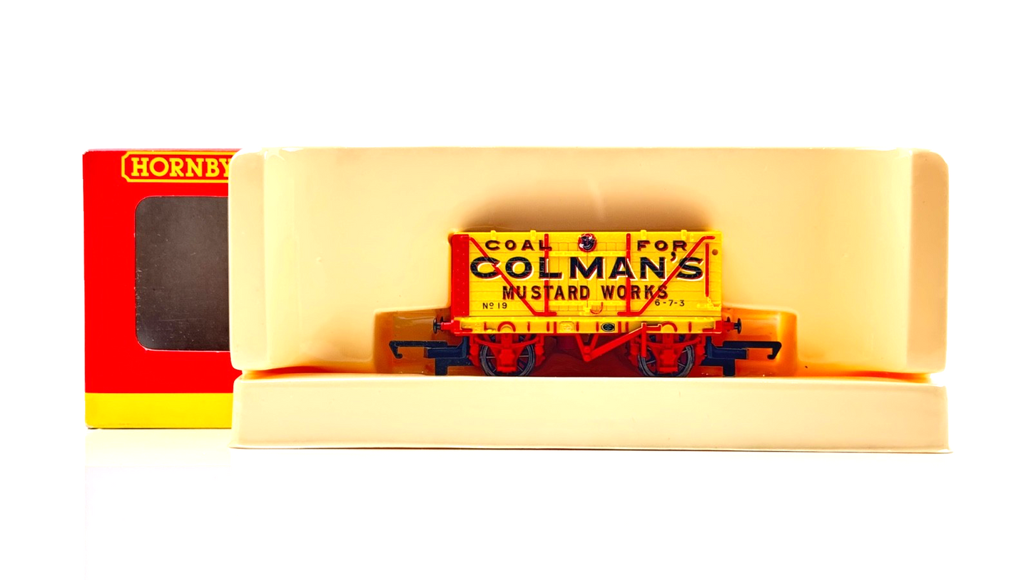 HORNBY 00 GAUGE - R6345 - END TIPPING WAGON COLMANS MUSTARD WORKS NO.19 BOXED