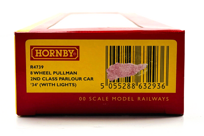 HORNBY 00 GAUGE - R4739 - 8 WHEEL PULLMAN 2ND CLASS PARLOUR CAR '34' (W/LIGHTS)