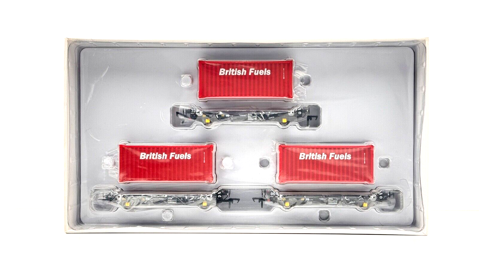 ACCURASCALE 00 GAUGE - ACC2069 - PFA CONTAINER TRIPLE BRITISH FUELS RED - BOXED