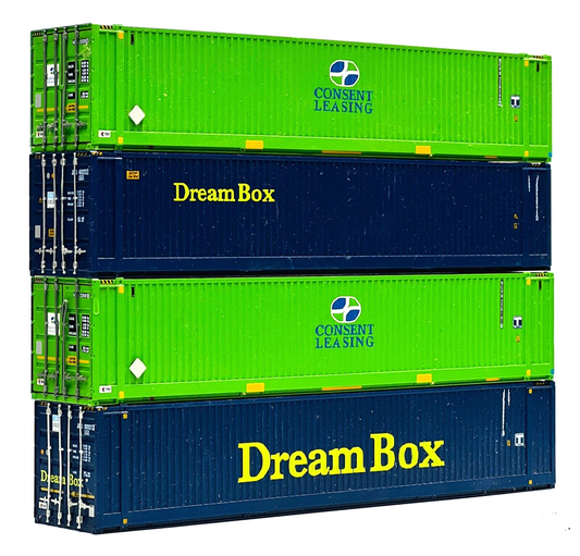 00 GAUGE INTERMODAL FREIGHT CONTAINER SET OF 4 (CONSENT LEASING/DREAM BOX) UB
