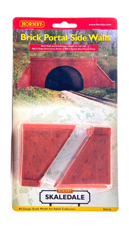 HORNBY 00 GAUGE SKALEDALE - R8545 - BRICK PORTAL SIDE WALLS RED BRICK - CARDED