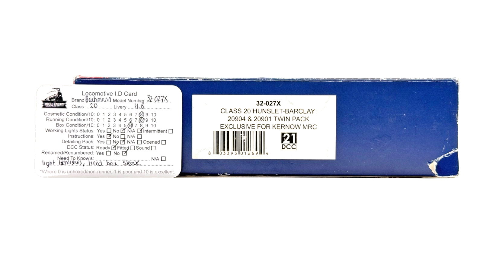 BACHMANN 00 GAUGE - 32-027X - CLASS 20 HUNSLET BARCLAY 20904 20901 TWINS - BOXED