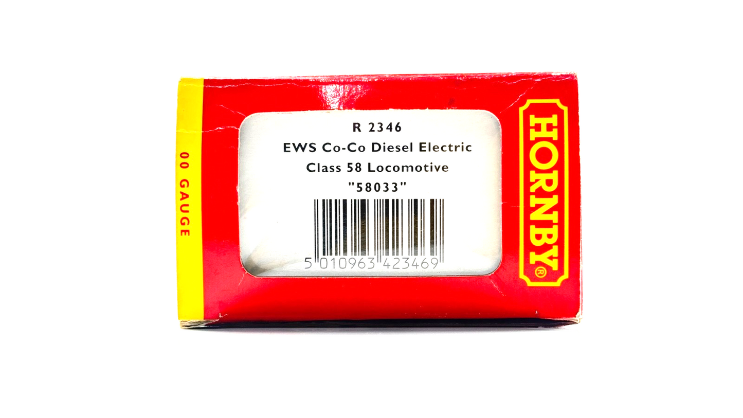 HORNBY 00 GAUGE - R2346 - CLASS 58 DIESEL LOCOMOTIVE EWS MAROON GOLD 58033 BOXED
