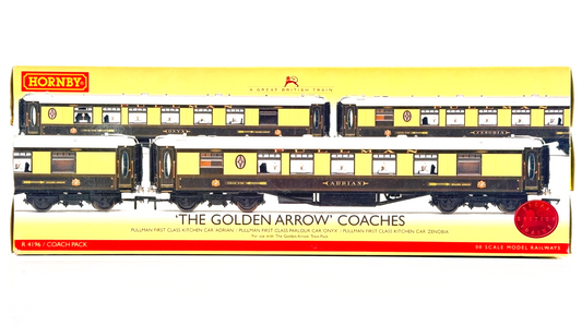 HORNBY 00 GAUGE - R4196 - THE GOLDEN ARROW PULLMAN COACHES TRIPLE PACK - BOXED