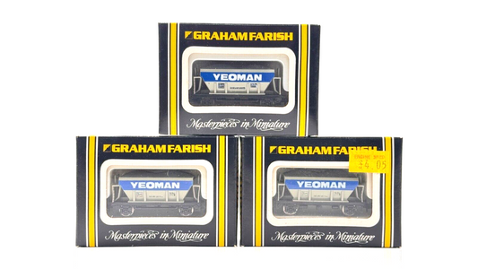GRAHAM FARISH N GAUGE - NO.4412 - 3 X 16FT 50 TON HOPPER WAGON YEOMAN - BOXED