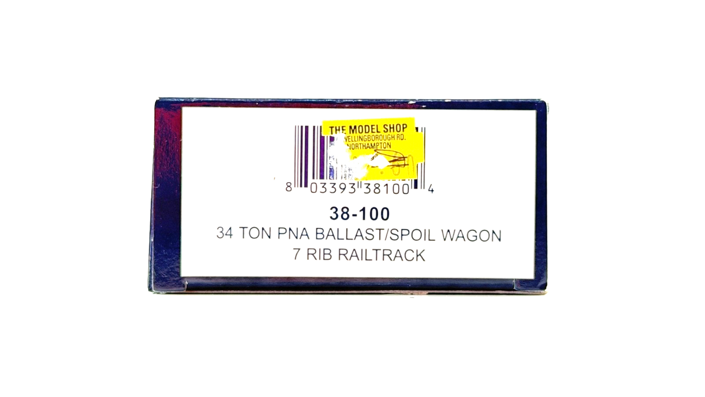 BACHMANN 00 GAUGE - 38-100 - 34 TON PNA BALLAST SPOIL 7 RIB WAGON RAILTRACK