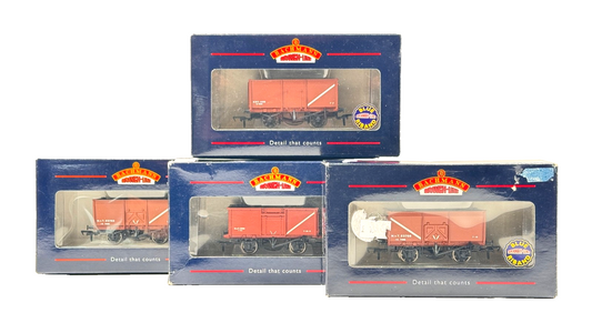 BACHMANN 00 GAUGE - 37-376/37-426/37-451 - 4 X 16 TON MINERAL WAGONS BROWN BOXED