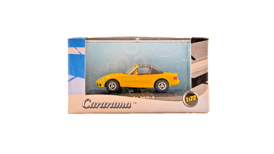 CARARAMA 1/72 SCALE - MAZDA MX-5 SOFT TOP YELLOW - BOXED