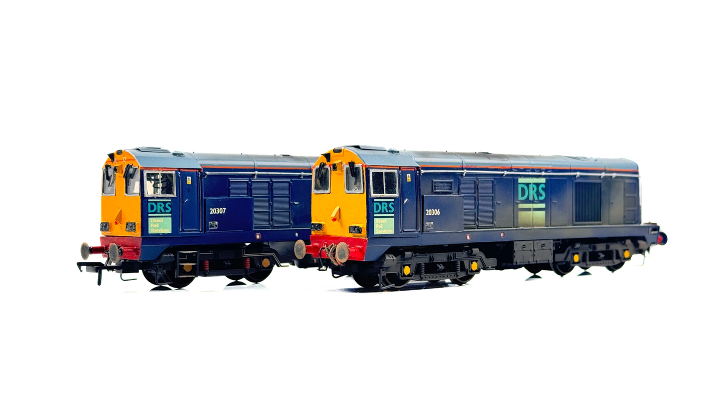 BACHMANN 00 GAUGE - CLASS 20/3 20306 20307 DRS REFINISHED TWIN SET WITH LIGHTS