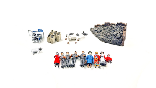 O-16.5 NG7 NARROW GAUGE - ASSORTED FIGURE/CREW/ANIMALS AND ACCESSORIES - UB