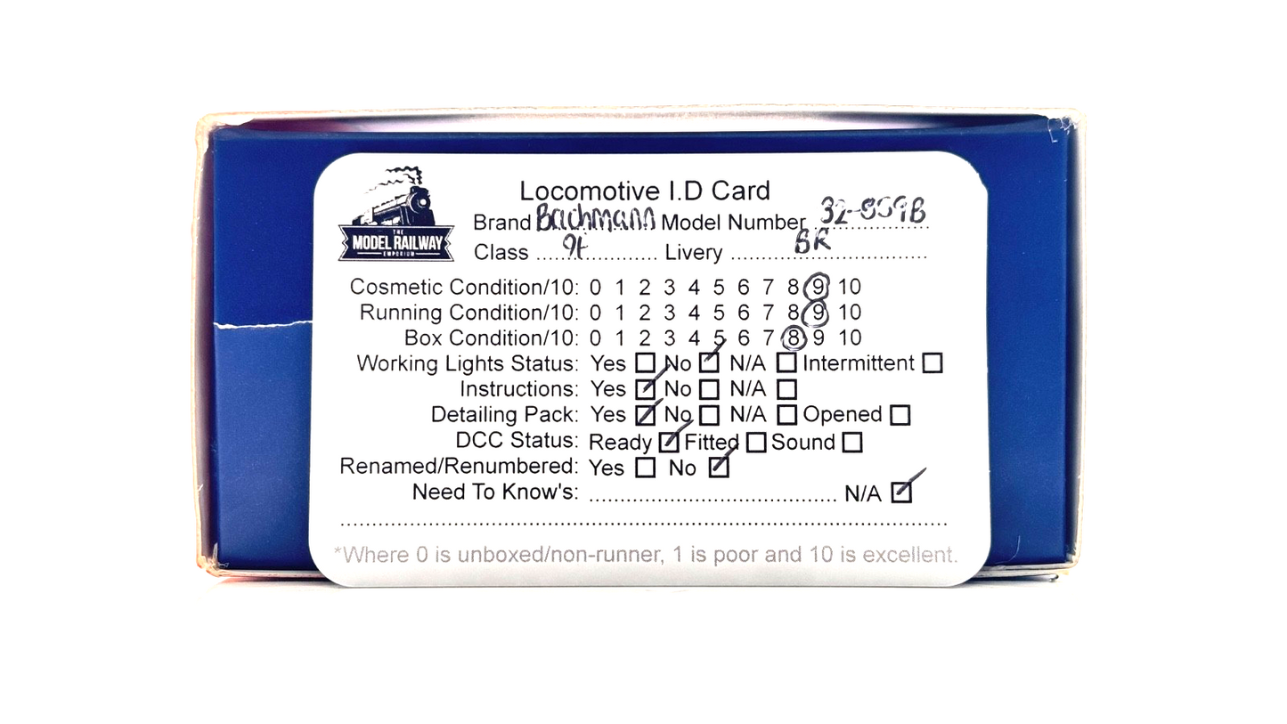 BACHMANN 00 GAUGE - 32-859B - BR STANDARD 9F CLASS 92184 BR BLACK LATE CREST