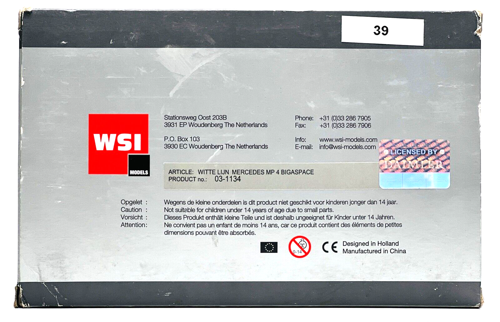 WSI 1/50 SCALE - 03-1134 - MERCEDES MP4 BIGASPACE WHITE TRACTOR CAB BOXED (39)