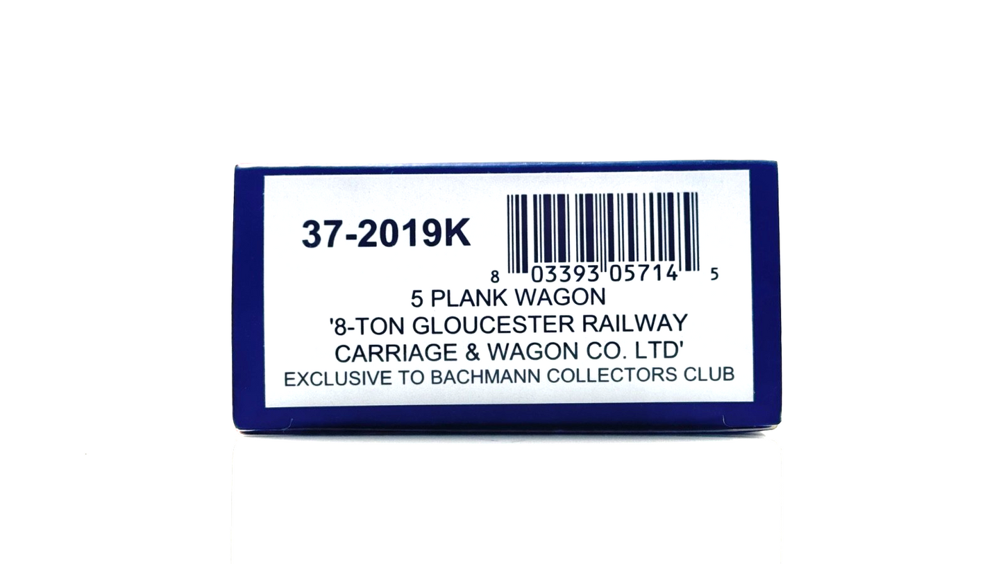 BACHMANN 00 GAUGE - 37-2019K - 5 PLANK WAGON 8 TON GLOUCESTER RAILWAY CLUB WAGON