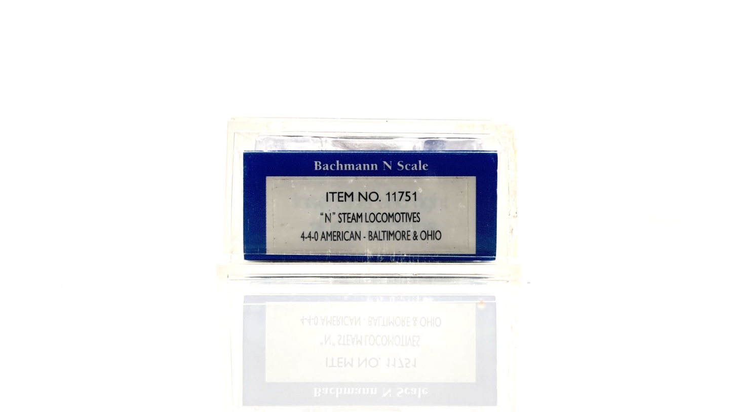 BACHMANN N GAUGE - 11751 - 4-4-0 AMERICAN BALTIMORE & OHIO LOCO - BOXED NQP