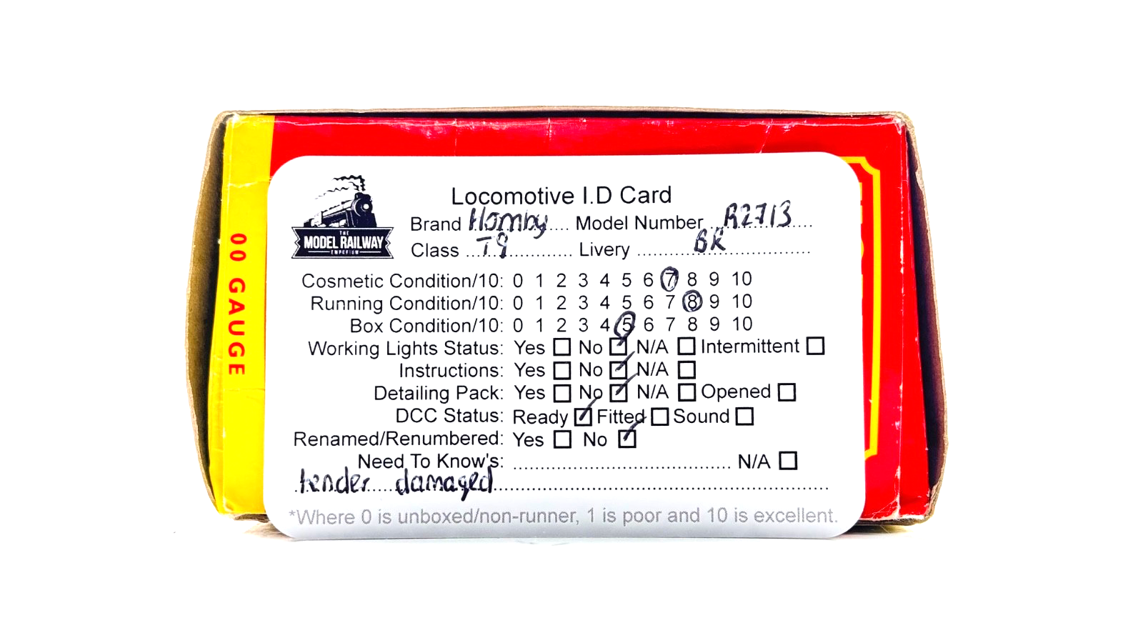 HORNBY 00 GAUGE - R2713 - BR BLACK 4-4-0 CLASS T9 LOCOMOTIVE 30310 NQP BUT RUNS